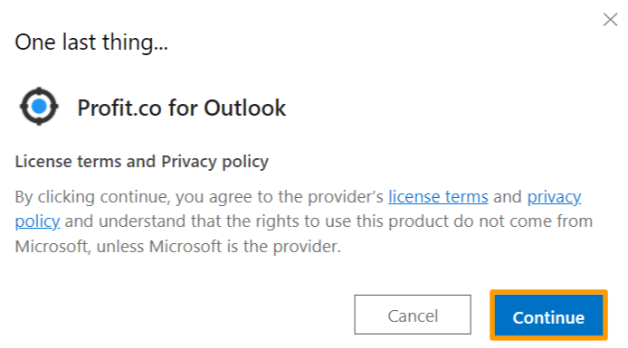 Profit.co for Outlook