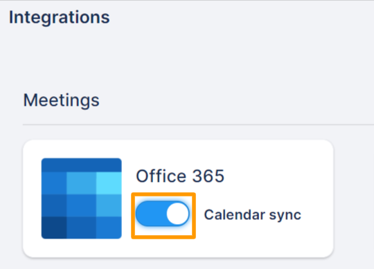 Calendar sync toggle