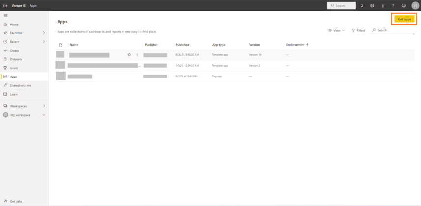 Get Apps Power Bi