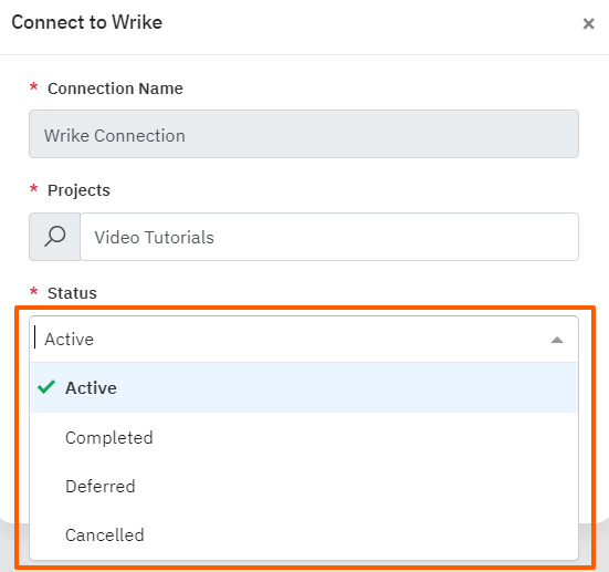 choose Wrike status