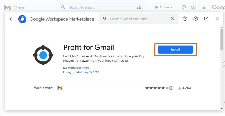 OKRs in Gmail | OKR Check-in from Gmail | Profit.co