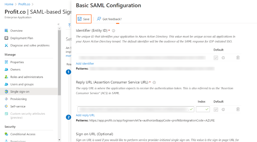 SAML Configuration