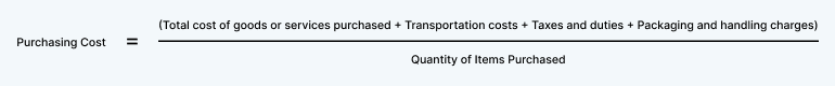 Purchasing Cost 