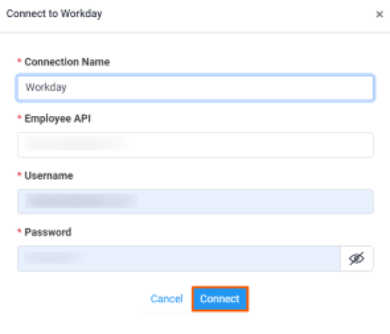 connect to workday popup