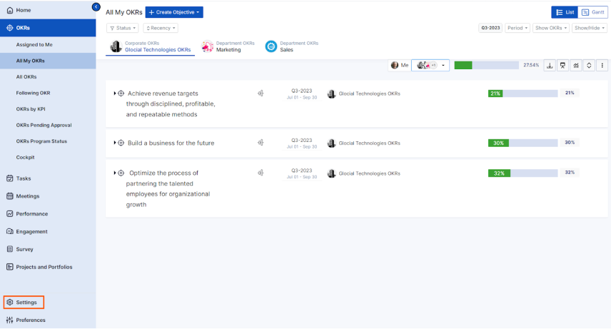 OKRs for ChargeBee KPI, Automate your key result check-in, ChargeBee KPI