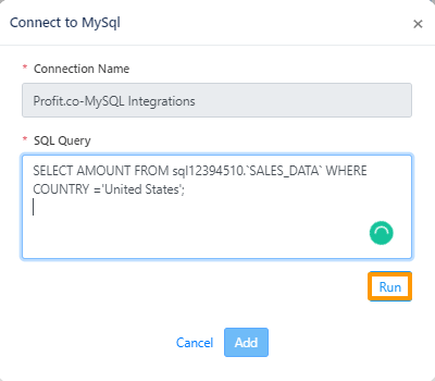 Mysql run
