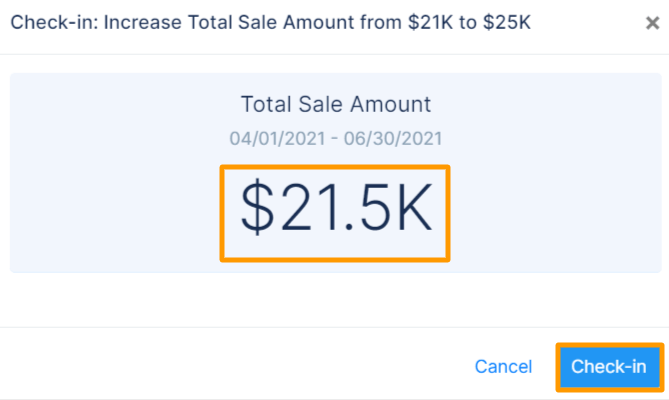 Check-in Total Amount