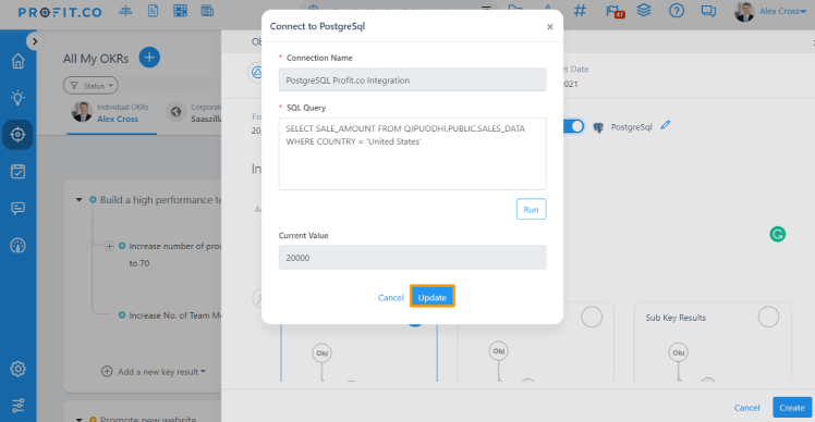 PostgreSQL update form