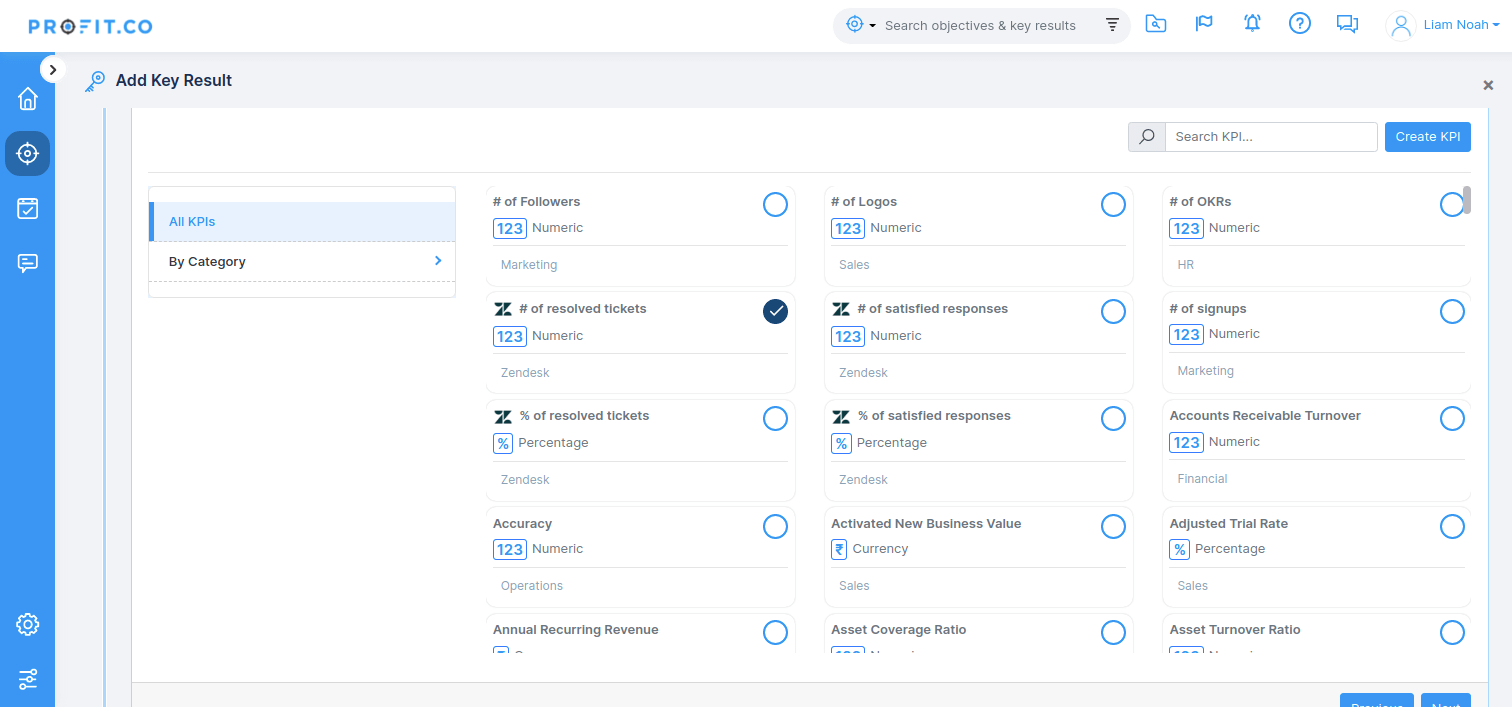 Select Zendesk KPI