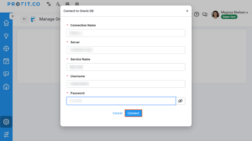 Oracle DB with password