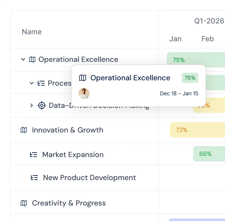 Strategy roadmap view