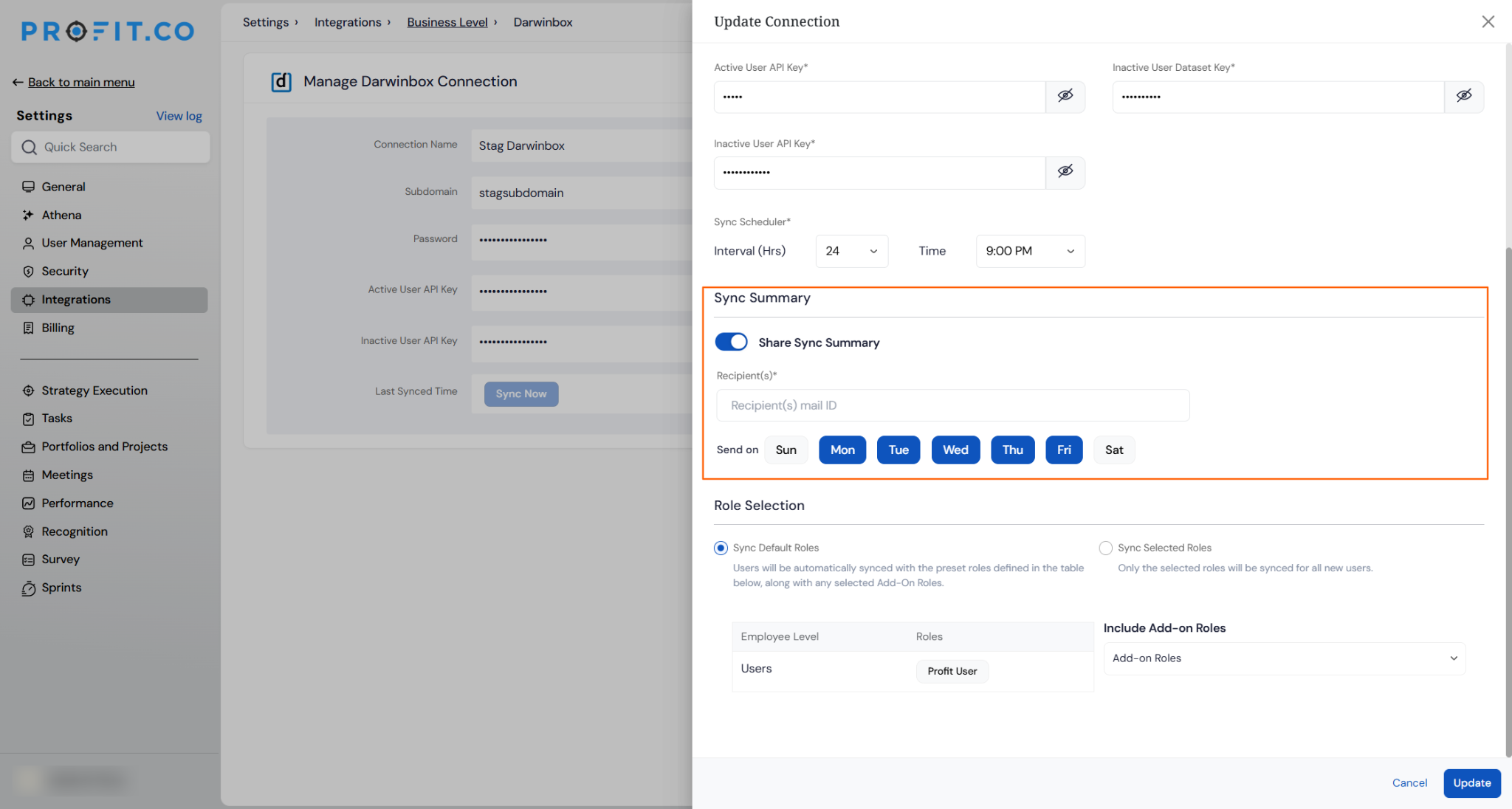 share sync summary