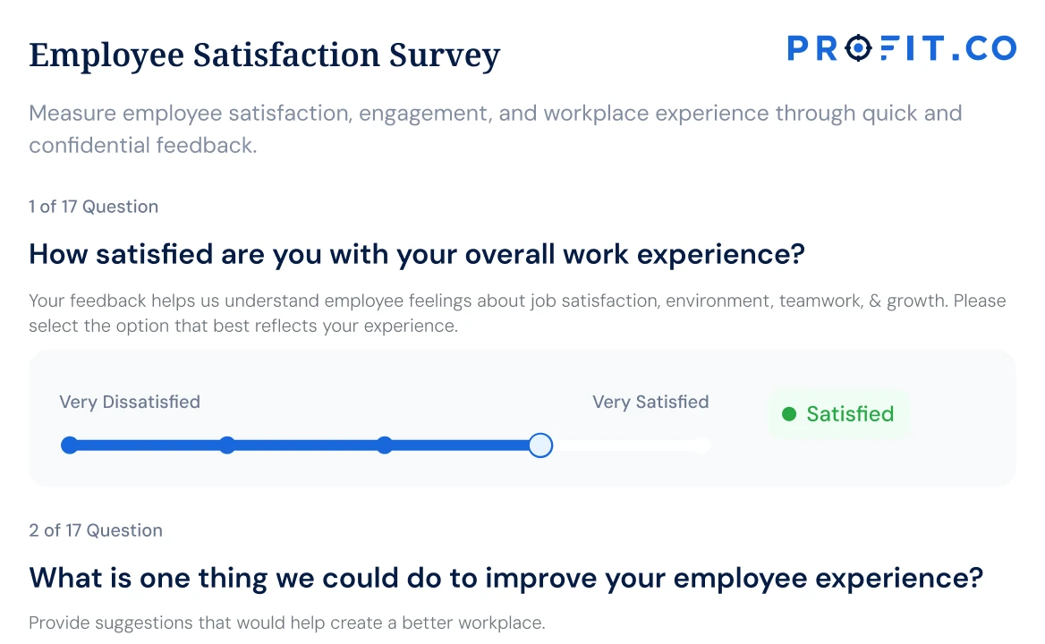 Pulse surveys screen