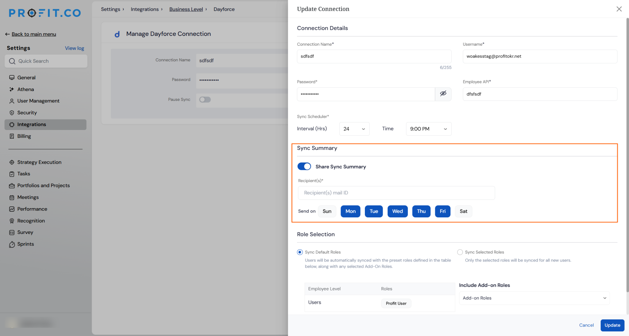 share sync summary