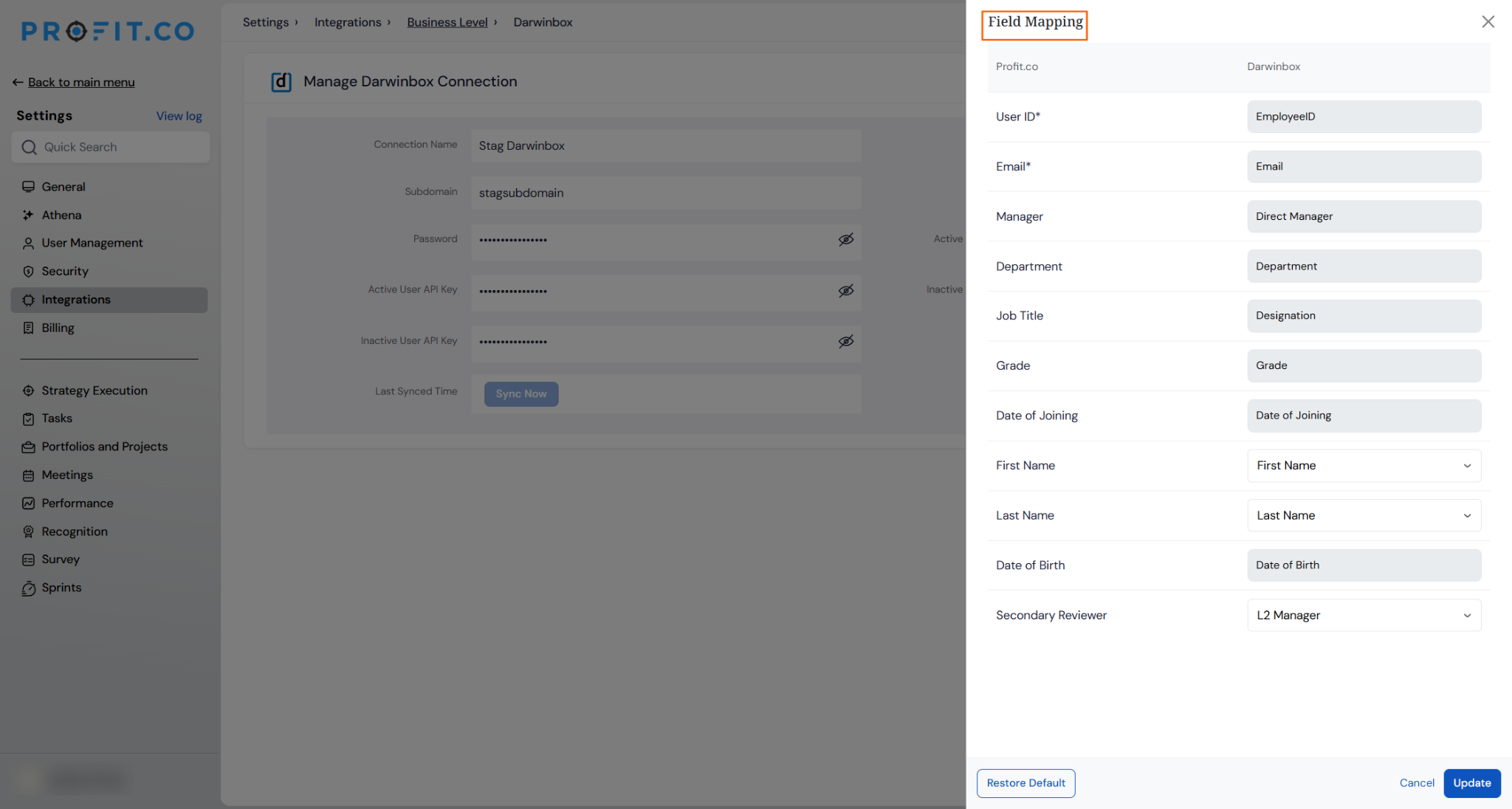 sync options