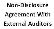 non-disclosure agreement with external auditors