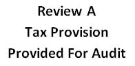 review a tax provision provided for audit