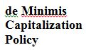 de Minimis Capitalization Policy