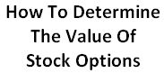 how to determine the value of stock options