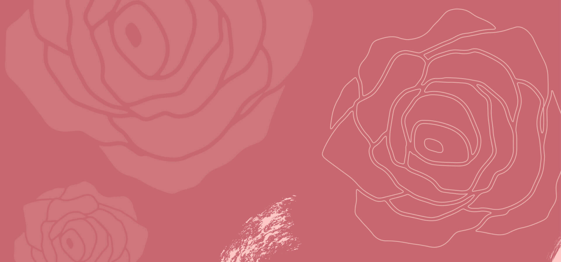 Imagem mostra o desenho de rosas em um fundo rosa.