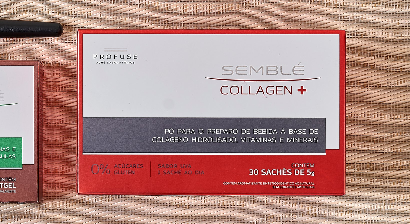 Caixa de Semblé Collagen+ (caixa retangular vermelha com branco)