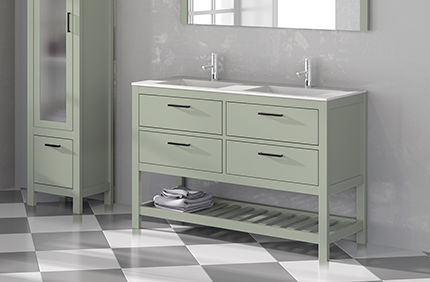 Mueble baño suelo con doble lavabo