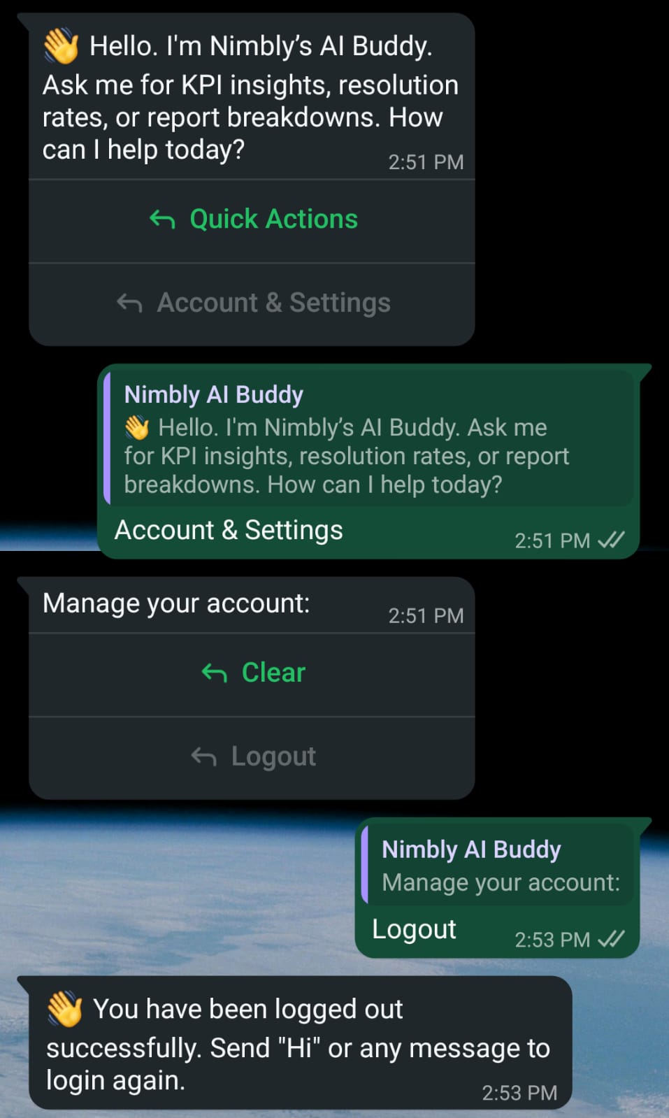 Account and Settings - Clear and Logout