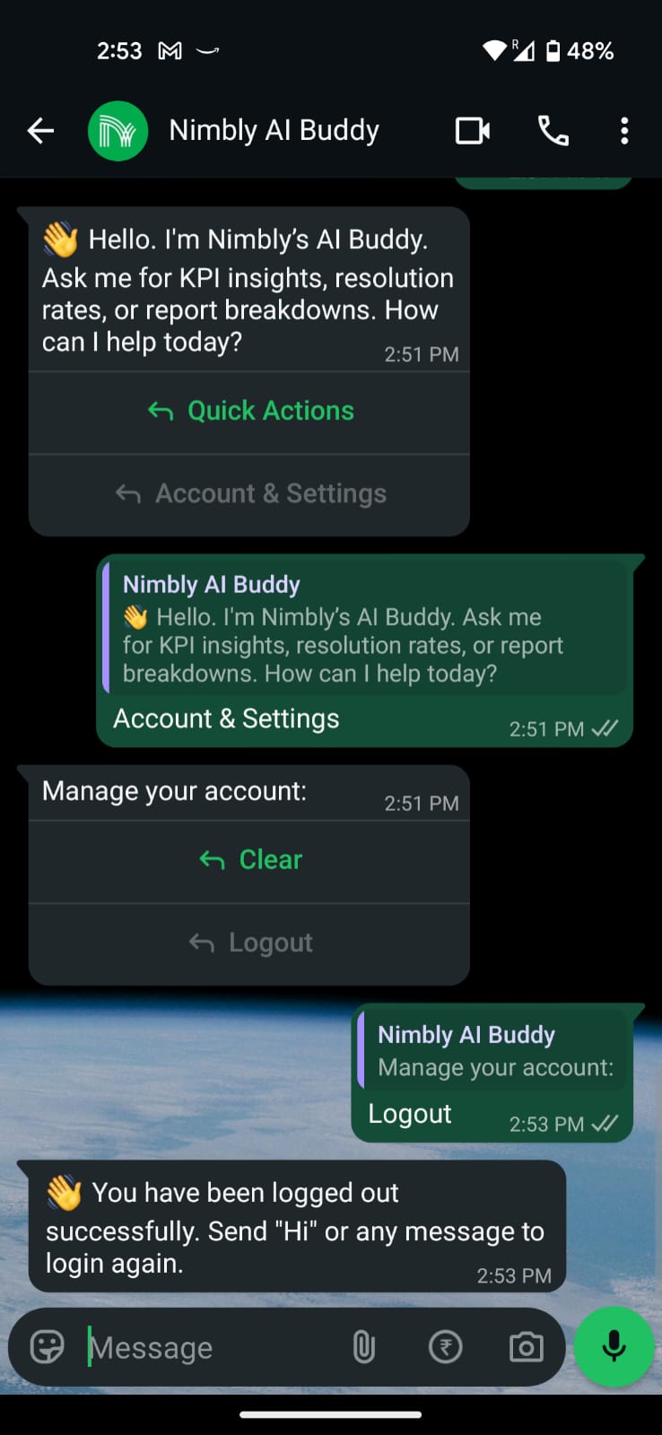 Account Settings - Logout Flow