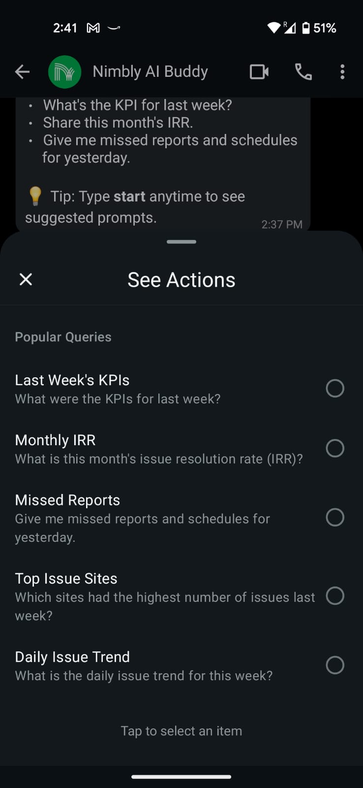 See Actions - Quick Action Shortcuts List