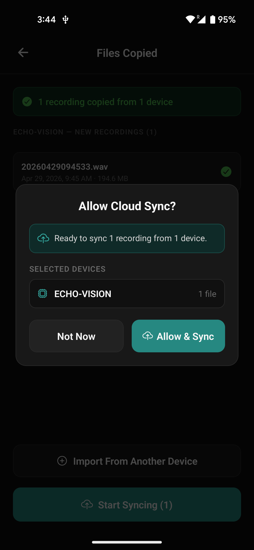 Allow syncing