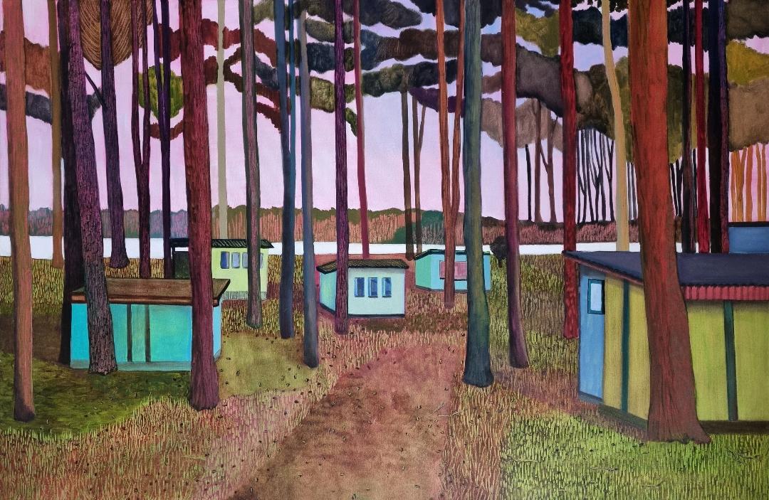 Obraz: Domek nr 4 - Karolina Świdecka, olej na płótnie, 2022, 100.0 x 80.0 cm