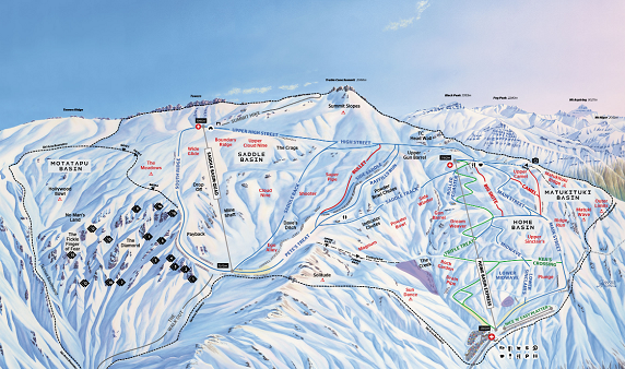 Treble Cone Trail map