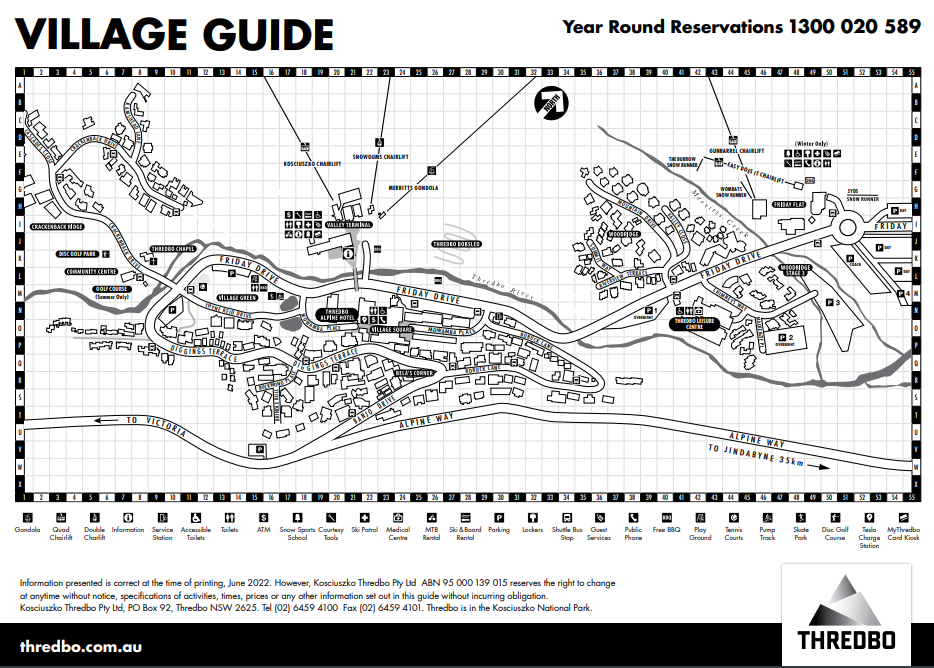 Thredbo village map