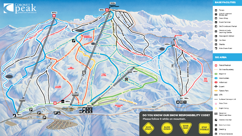 Coronet Peak trail map