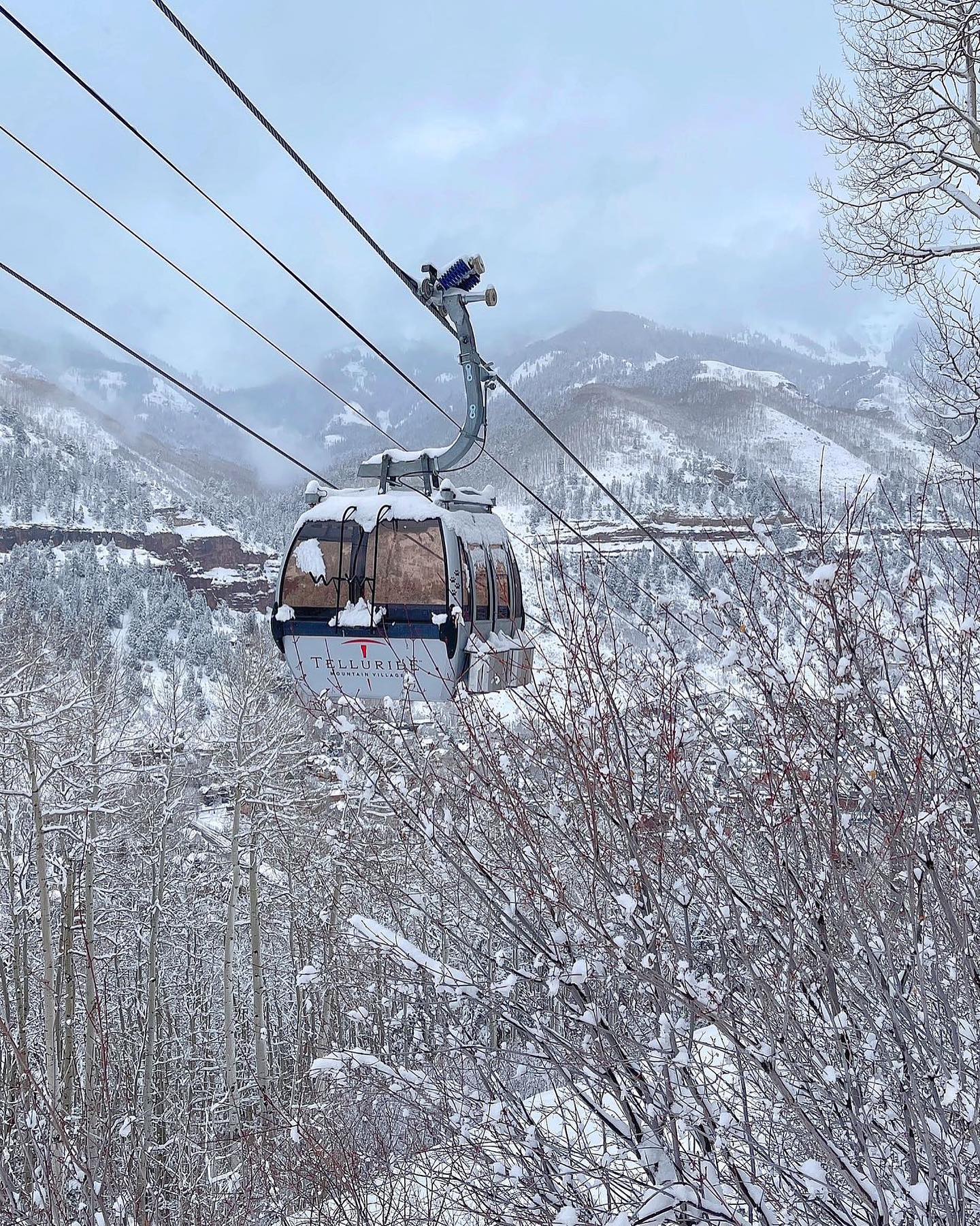 telluride ski resort gondola in colorado usa