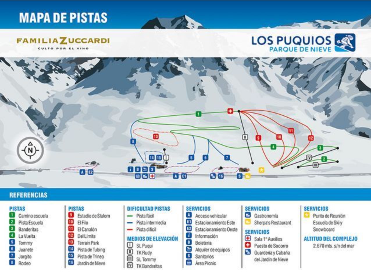 los puquios ski resort argentina trail map