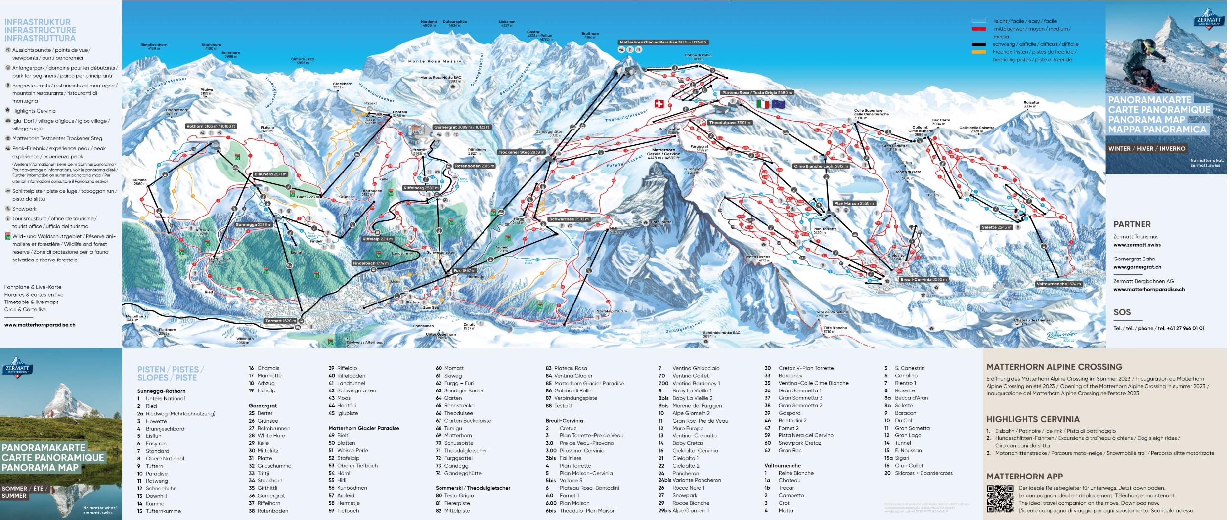 Zermatt Matterhorn Swtizerland Trail Map