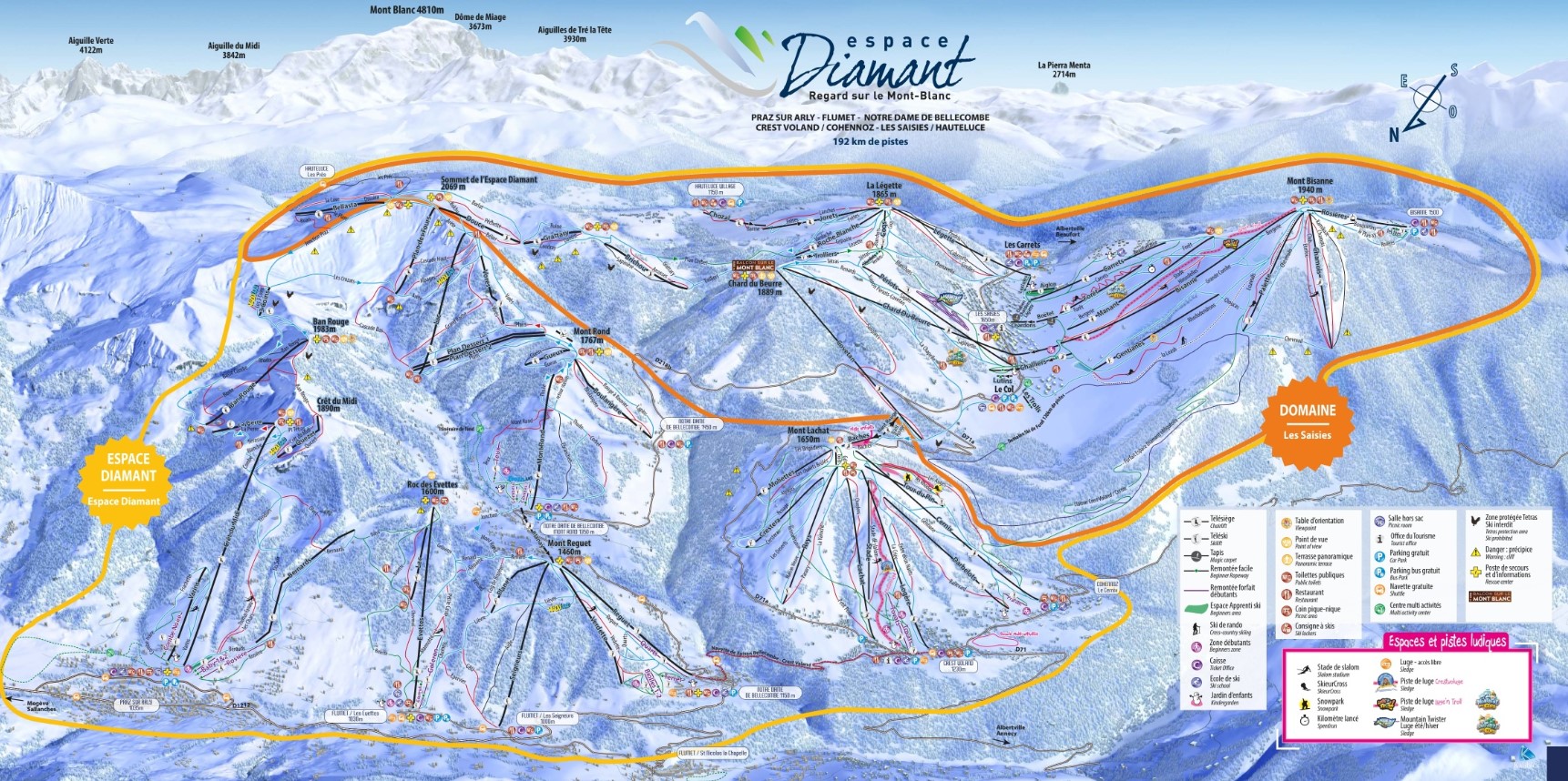 Espace Diamant Ski Area France Trail map