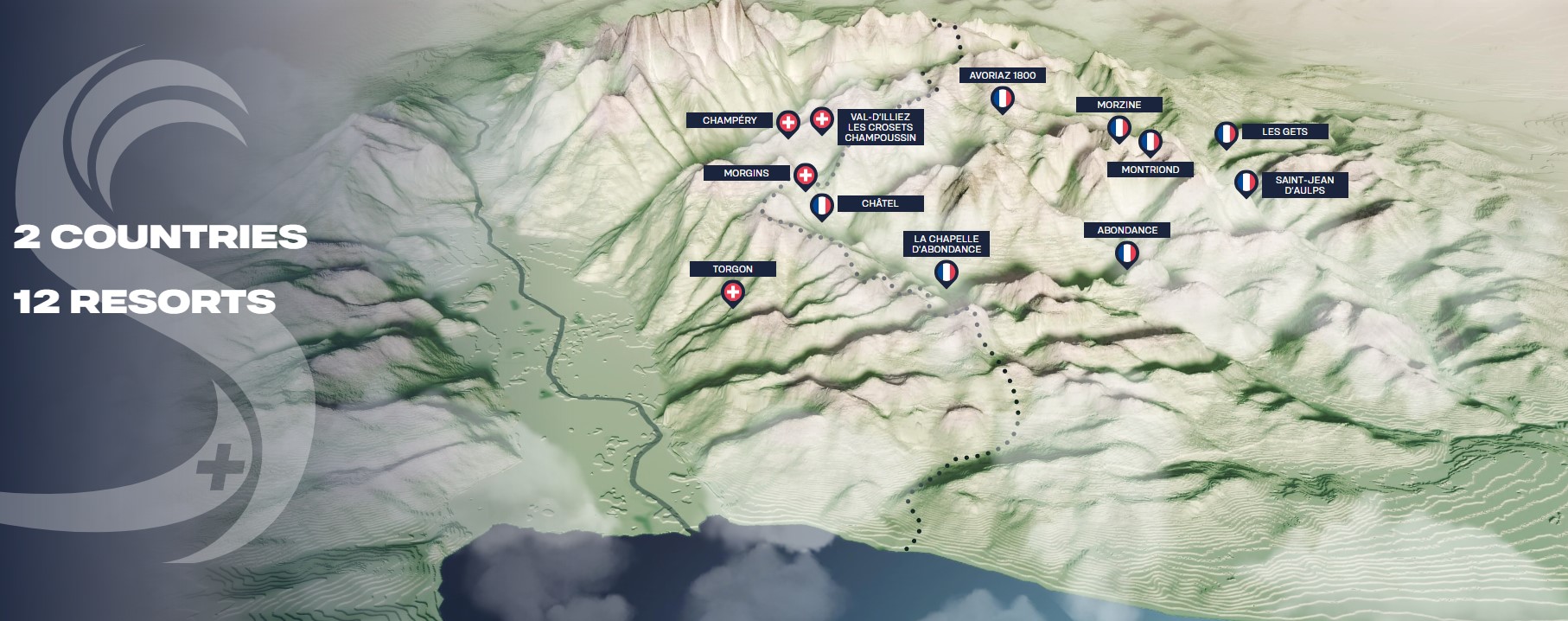 12 Ski Resorts between France and Switzerland