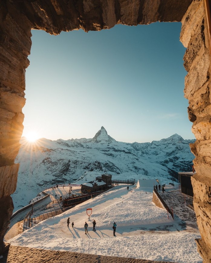 Zermatt Matterhorn Ski Resort in Switzerland Mountain View