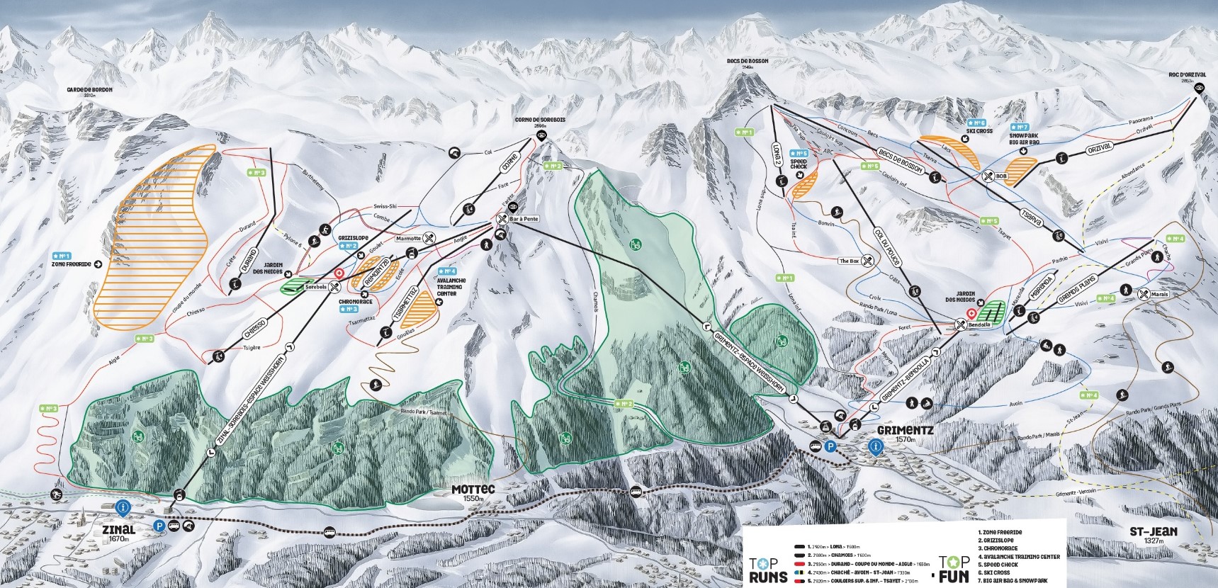 Grimentz Zinal Ski Trail Map