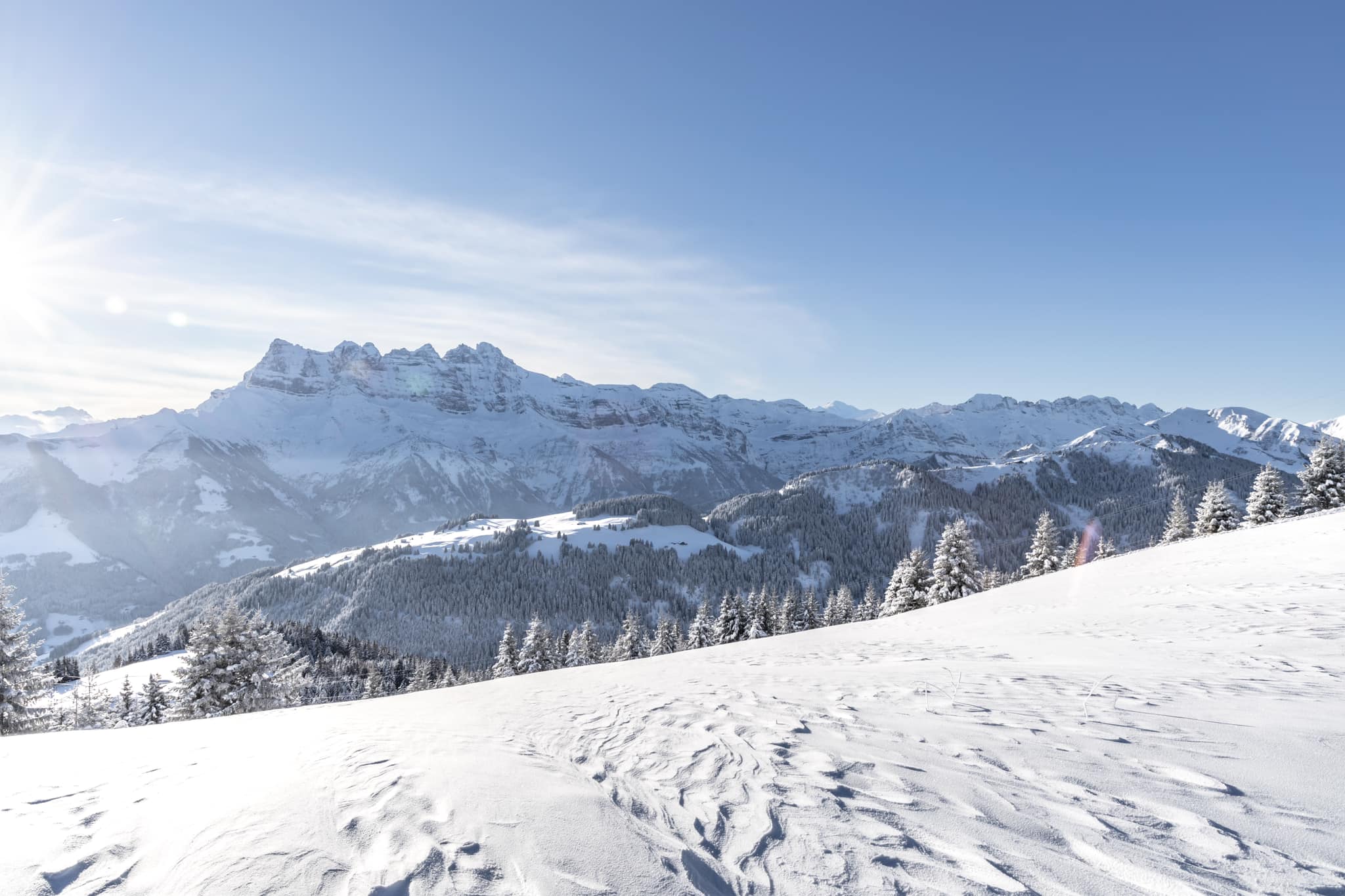 Les Portes du Soleil ski resort with 12 stations that lie between France and Switzerland