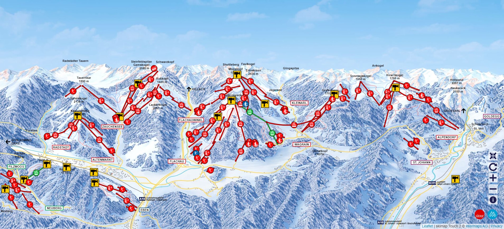 Snow Space Salzburg Ski Trail Map