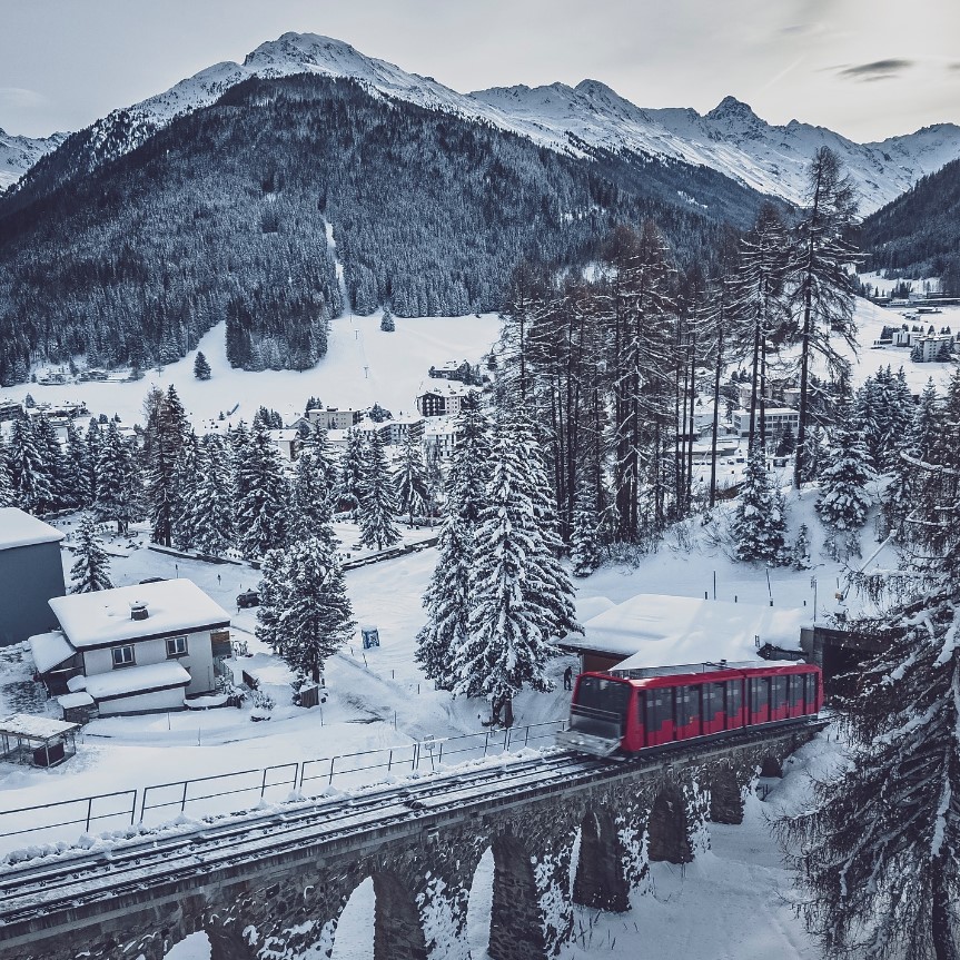 Davos Klosters Mountains Ski Resort Switzerland