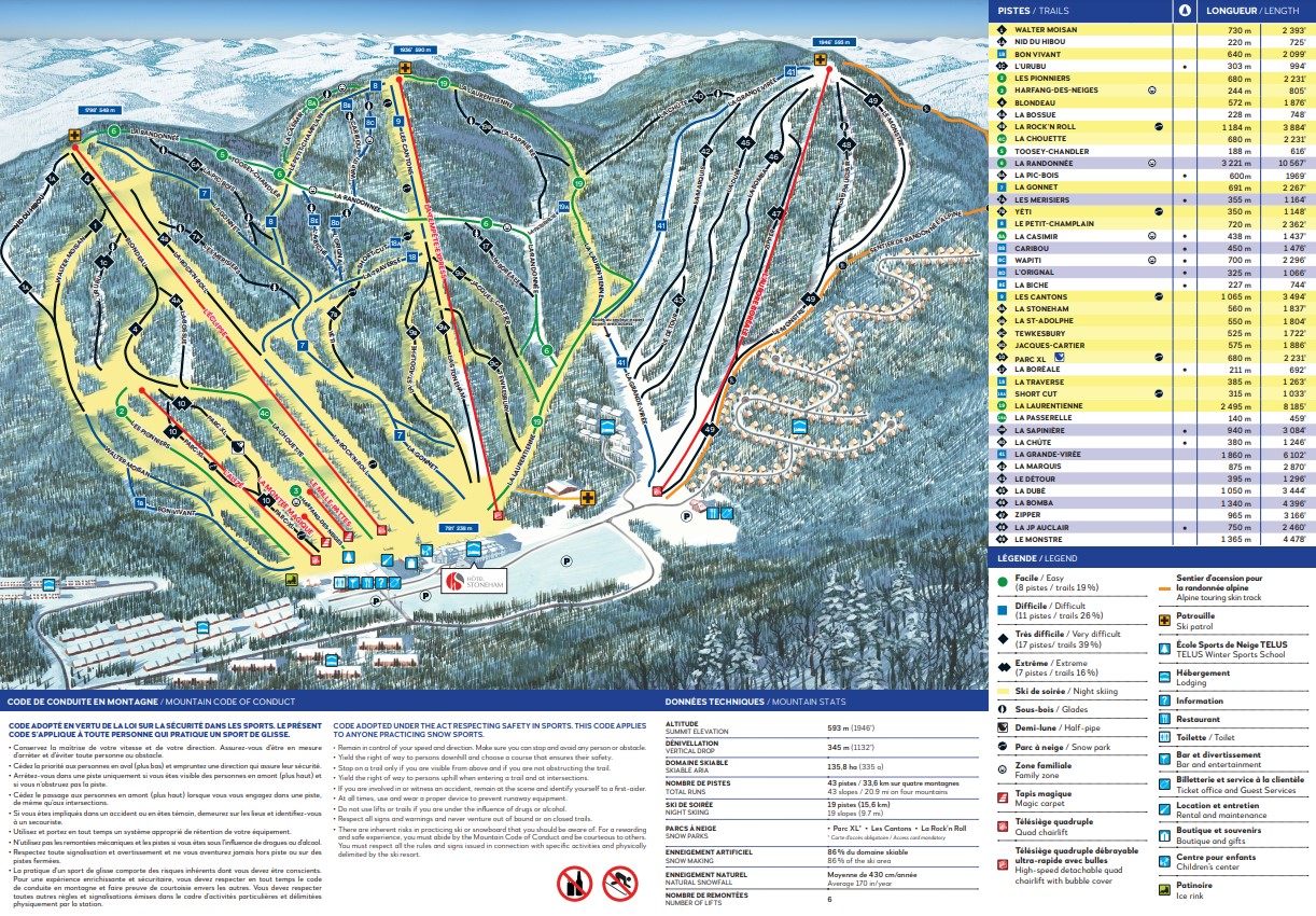 Stoneham Trail & Resort Maps | Project Powder