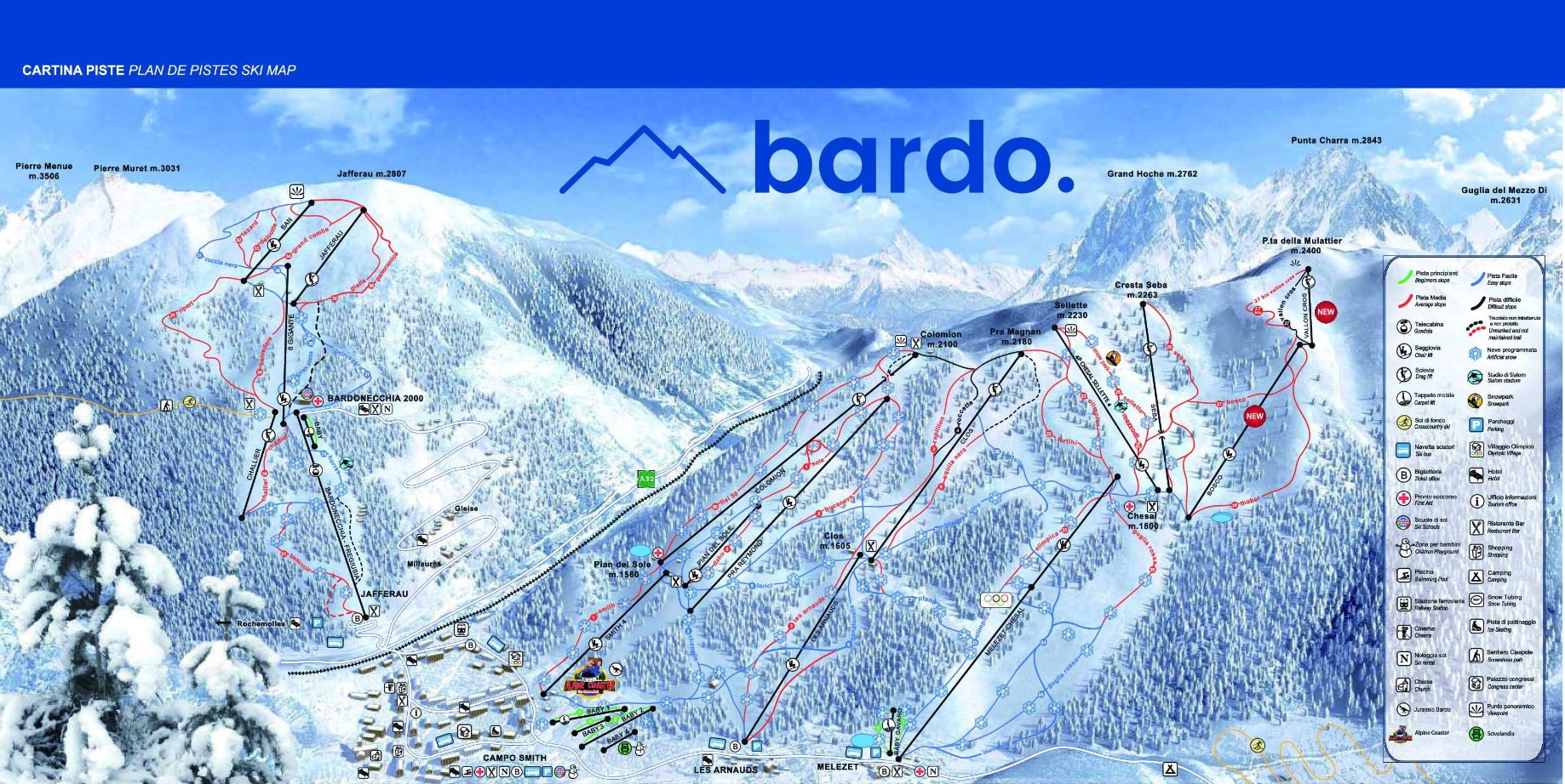 Trail Map - Bardonecchia Ski Resort Italy