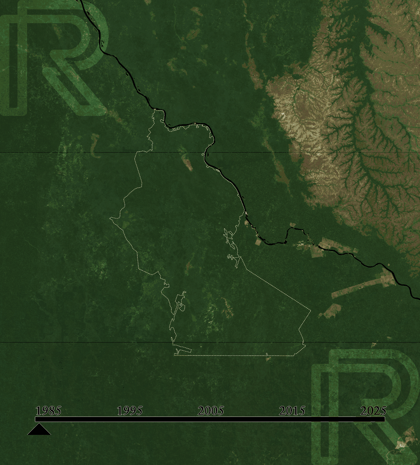 Satellite image of Rio Preto-Jacundá REDD+ over time