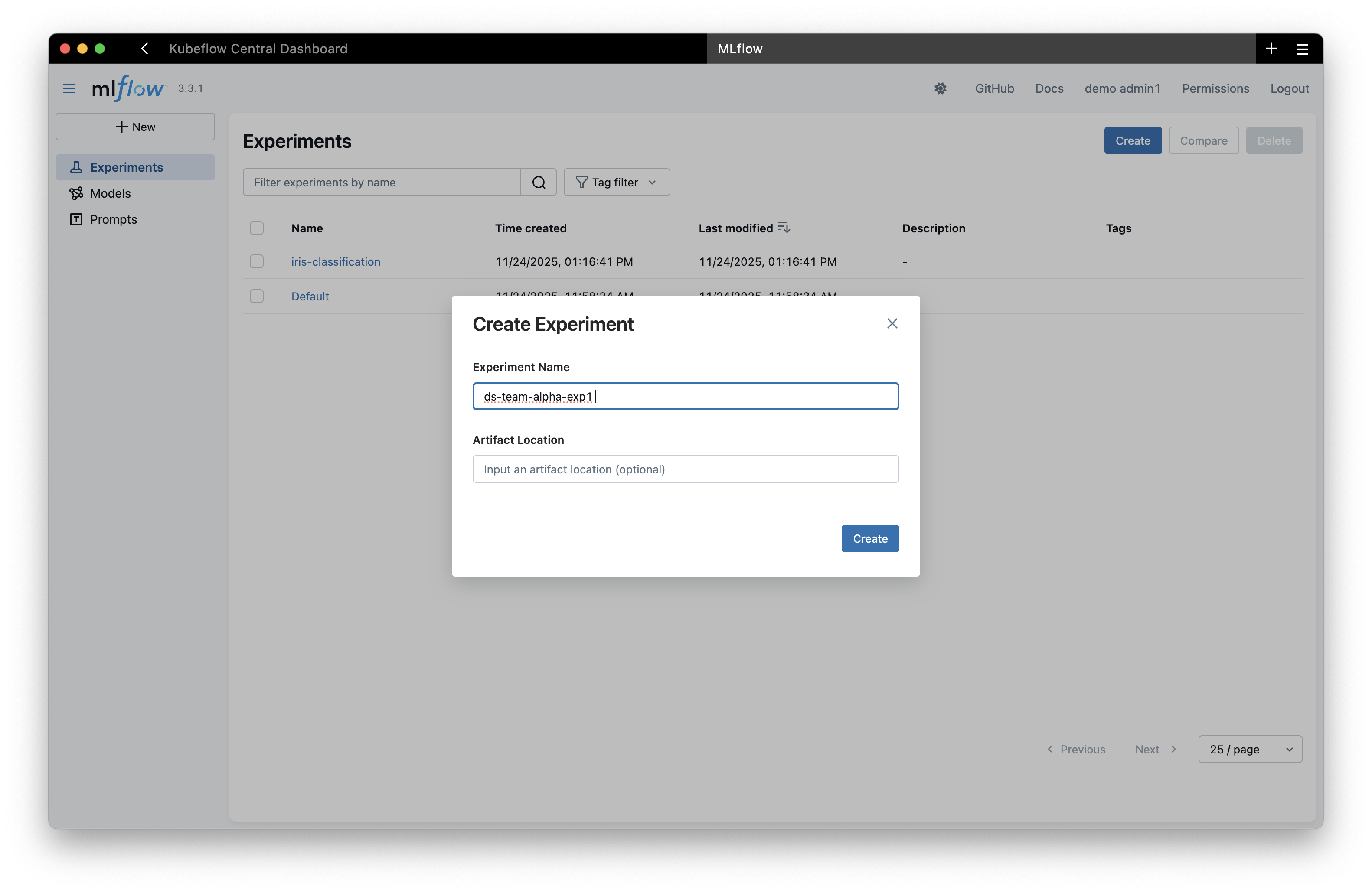 Creating Team Experiment