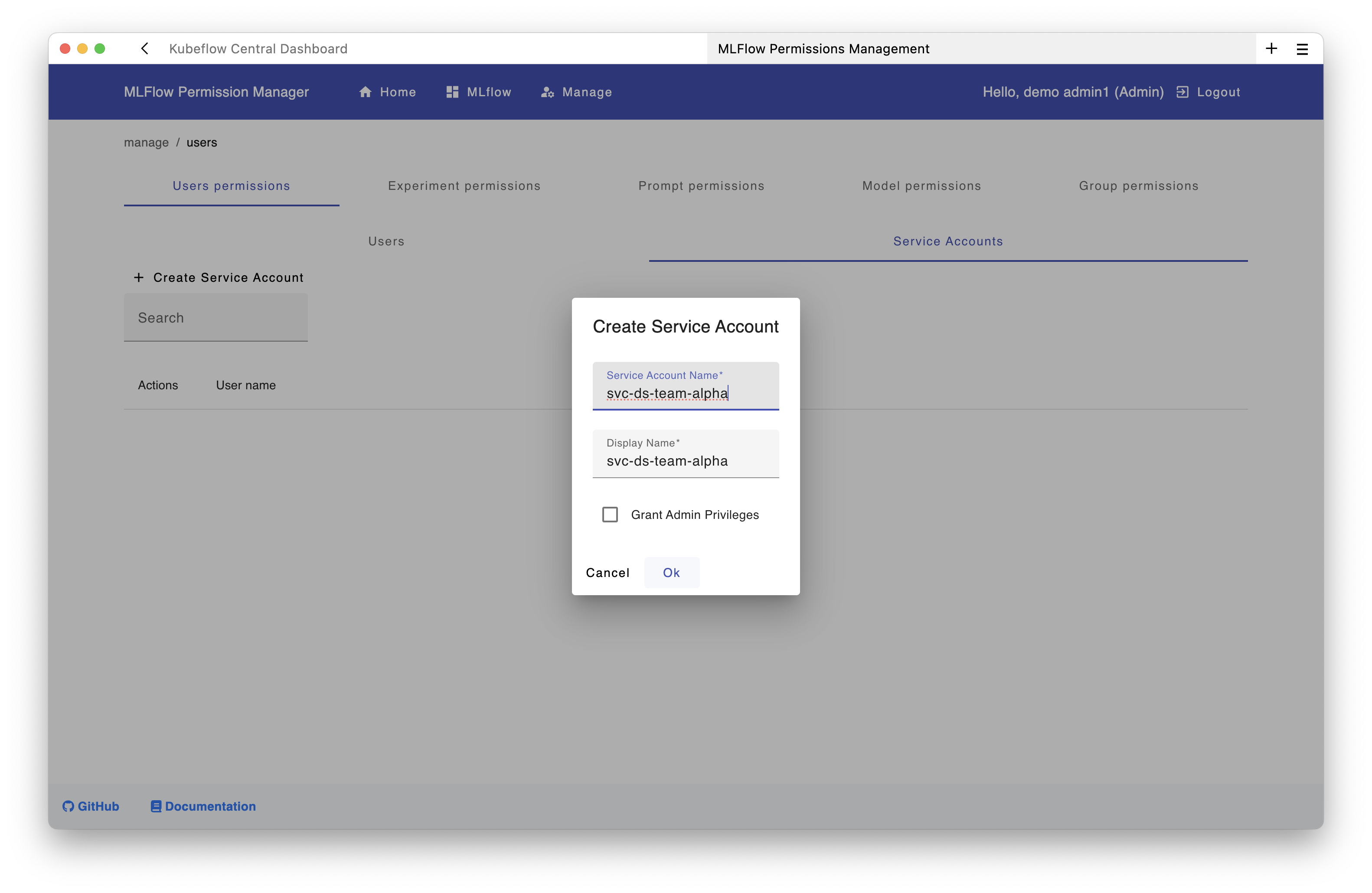 Create Service Account