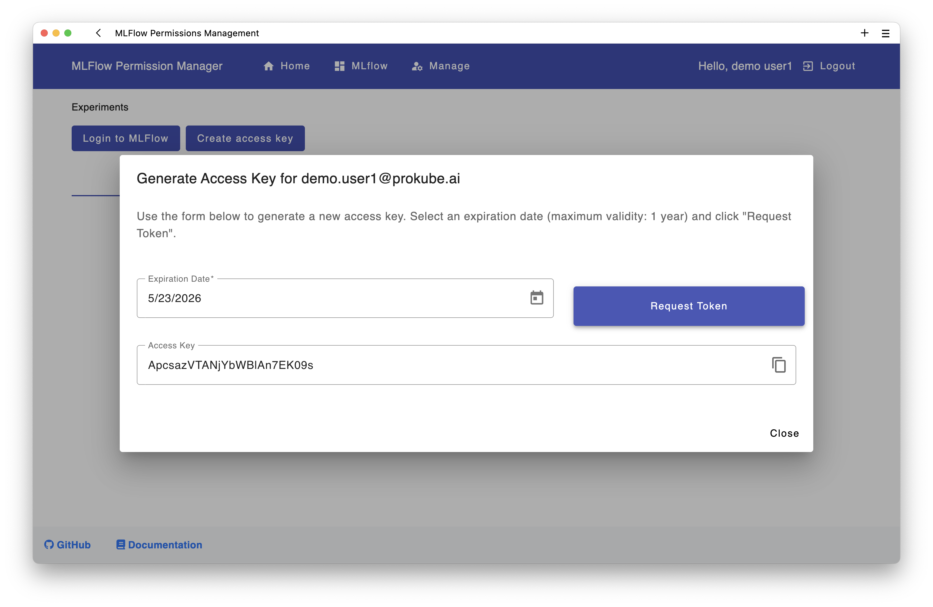 MLflow Token Generated